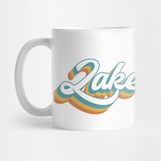 Lake Tahoe Mountain Resort Retro Lettering Mug